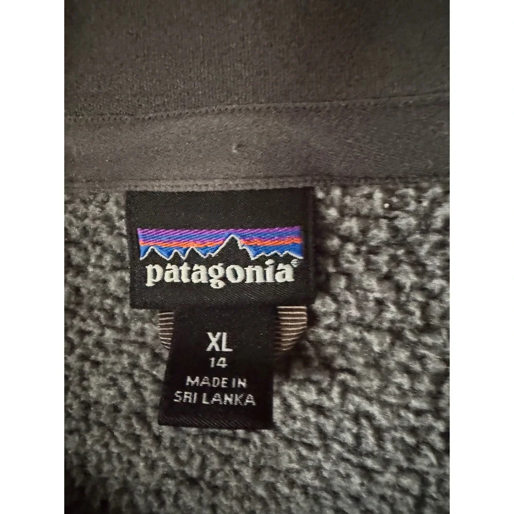 Patagonia‎ Better Sweater 1/4 Zip Fleece Pullover Grey Girls XL 14 25527